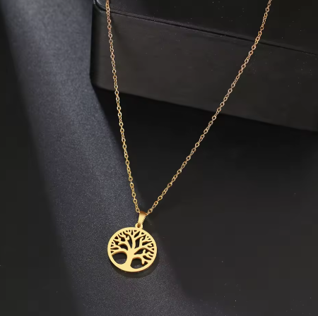 Collier en acier inoxydable arbre de vie